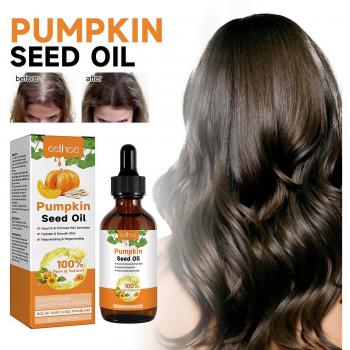Huile réparatrice à base de pépins de courge pour cheveux volumineux