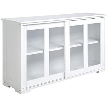 Credenza Scorrente Impilabile 107x33x62,5 cm bianca HOMCOM