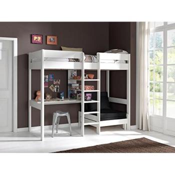 Combinaison Pino Lit Mezzanine 90x200 cm, blanc – Fauteuil & matelas Basic Cool