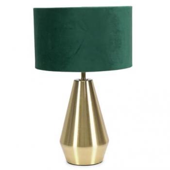 Antique Brass Touch Dimmable Table Lamp with Velvet Shade