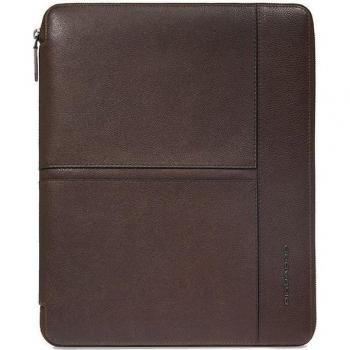 Cartable cuir foncé avec support de bloc-notes