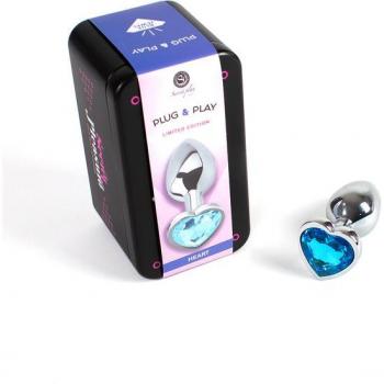 Butt Plug Cuore Blu in Metallo 7 cm