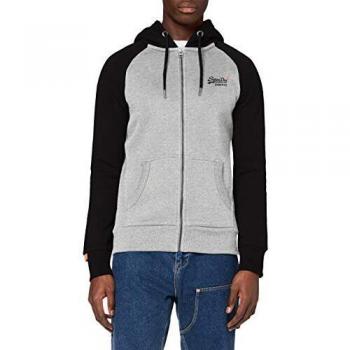 Superdry OL Classic Raglan Ziphood Capucha Gris para Hombre