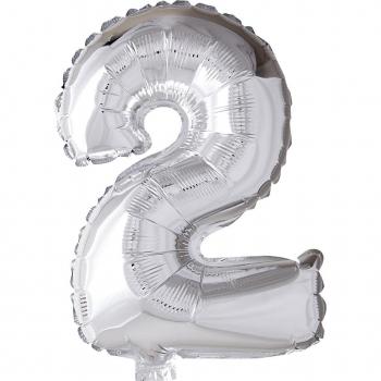 Siffran 2 folieballong, silver