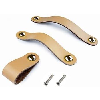 Kitchen and Dresser Cabinet Handles in Leather