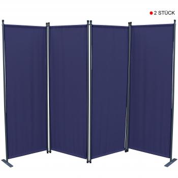 GRASEKAMP Paravent Bleu 2x4 pièces
