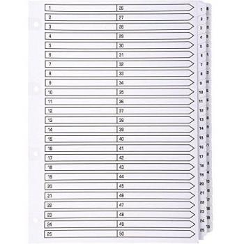 Exacompta Guildhall Mylar Index 1-50 A4 White