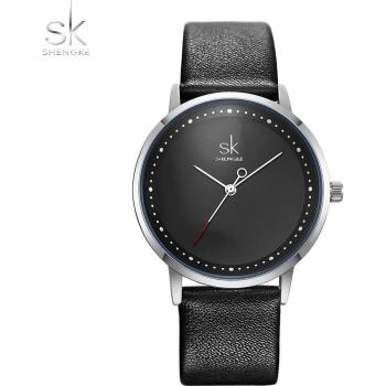 Shengke Men's and Women's Leather Strap Watches