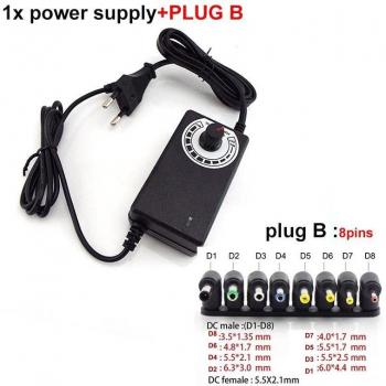 Transformador de corriente ajustable 3-12V CC, conector hembra 5.5x2.1mm, enchufe universal