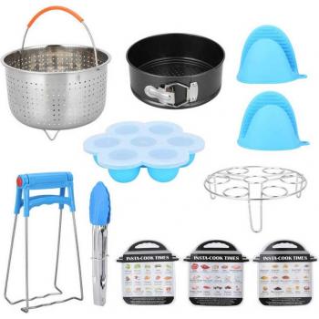 Juego de cocina 11 en 1: canasta de vapor y soporte para huevos