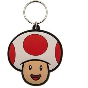 Mario-Toad-Gummischlüsselanhänger mit pyramidenförmigem Design