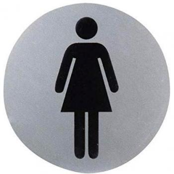 Placa de Aluminio para Baño Femenino, diámetro 12 cm