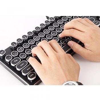 ABKO K830 Clavier de Jeu Rétro en Aluminium avec 104 Touches et LED Blanches Tenkeyless