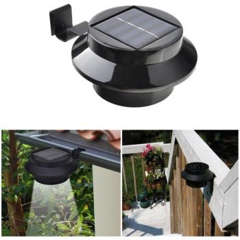 IP65 Waterproof Solar Garden Lamp with 3 LEDs and Light Sensor for Outdoor Walls and Fences
