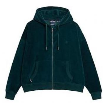 Superdry Felpa Zip Velluto Verde Pino Scuro XL