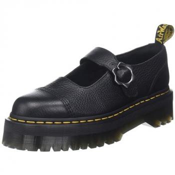 Chaussures Platesformes Mary Jane Dr. Martens Addina en Cuir Noir à Boucles