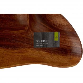 Orsina Hand‑Carved Acacia Bean‑Shaped Divided Platter