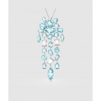 Pendiente brillante Swarovski, baño de rodio y cristales