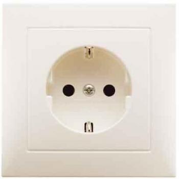 Berker Steckdose SCHUKO mit Abdeckplatte und erhöhtem Berührungsschutz weiß glänzend