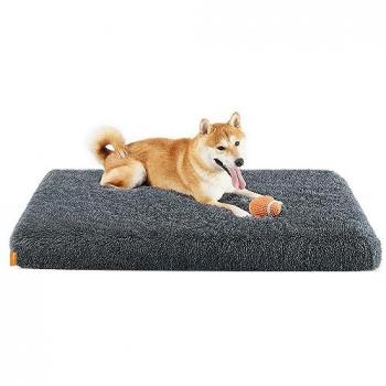 Fluffy Orthopedic Dog Bed for Medium and Large Dogs, Dark Grey, 110 x 73 x 10 cm