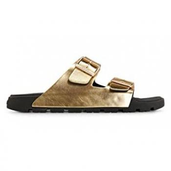 BOSS Damen Pantoletten Surfley Gold 35 EU
