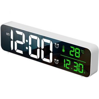 Réveil Miroir LED USB 4 Fonctions – Température, Snooze