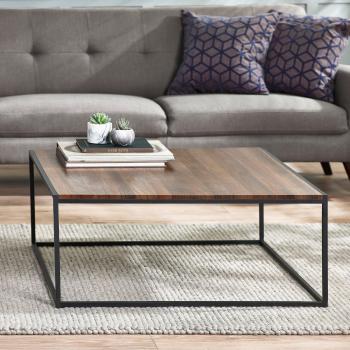 Tribeca Square Coffee Table in Walnut and Walnut Brown Colors
