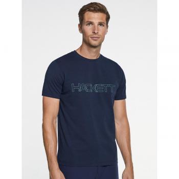 Men's Hackett HS Navy Short-Sleeve Outline T-Shirt (M)