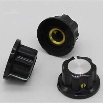 10pcs Boutons Bakélite Rotatifs pour Commutateur de Pot, A01, D 20mm, H 12mm, Trou 6mm