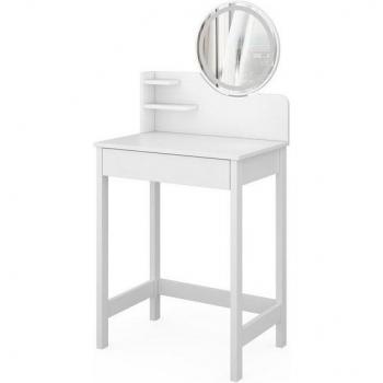 Coiffeuse Vicco 60 cm, Miroir LED, Surrey, Blanc