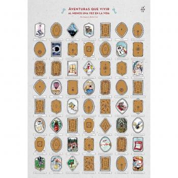 Póster Ilustrado Rascable Aventuras que Vivir al Menos una Vez en la Vida