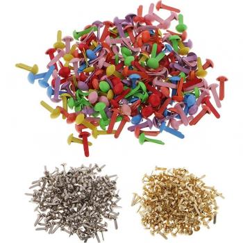100 Stück Mini Metall Brads für kreatives Basteln 4,5mm 5,5mm 6mm