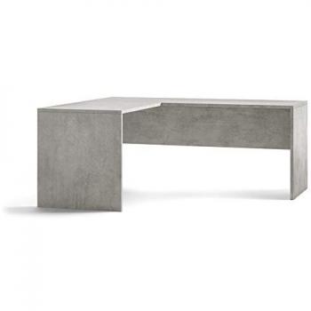 Scrivania Angolare Moderna in Cemento con Angolo Sinistro 180x169xH76 Cm