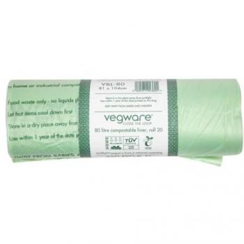 Vegware Biobag Umweltfreundliche Mülleimer-Säcke – 80 L, 240 Stück