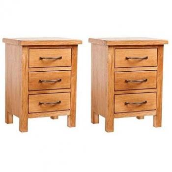 Classic Oak Night Tables – 40x30x54 cm (Set of 2)