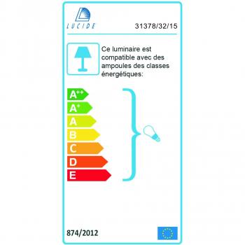 E27 Lucide Castello Metallhalslampe – 32 × 32 × 34 cm, grau