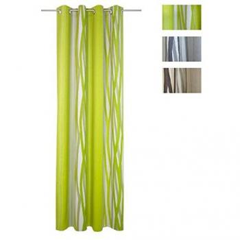 Vorhang Brooklyn von WIRTH, in Grau, mit Ösen, 145 cm breit und 245 cm hoch, gefertigt aus Polyester