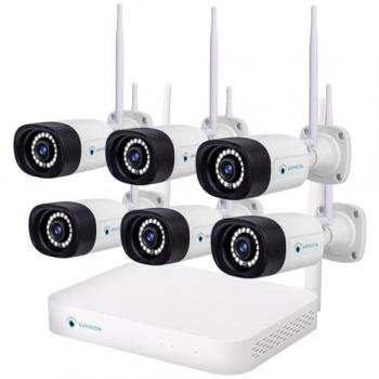 LUVISION 6-tlg. WLAN Funk Überwachungssystem für Innen