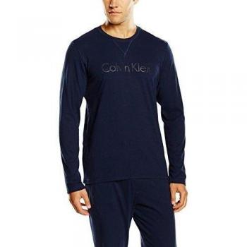 Camiseta de pijama Hombre Calvin Klein COMFORT COTTON L/S Cuello Redondo Azul