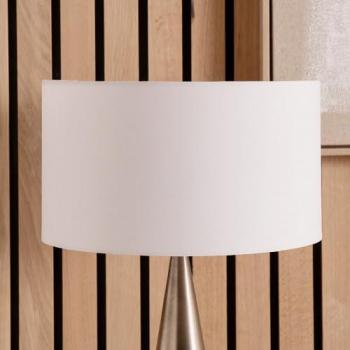Table and Floor Light Cover: Ruma White Cylinder Poly Cotton, 14