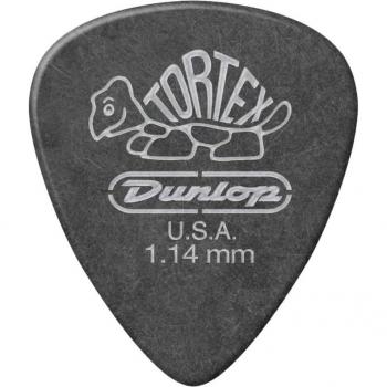 Dunlop 1.14mm Tortex Picks Pitch Black (12-Pack)