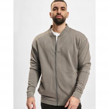 Urban Classics Herren Washed Sweat Bomberjacke, Größe L, Schwarz (Darkshadow)