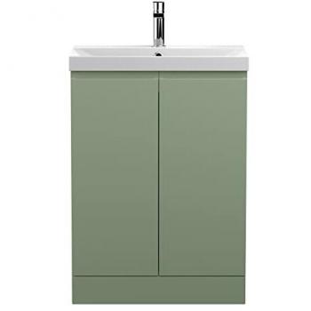 Hudson Reed Urban Satin Green 600mm 2 Door Vanity Unit with 50mm Profile Basin