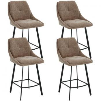 Khaki High‑Back Counter Stools – Wahson Chenille Upholstery
