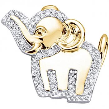 WENZ Damen-Elefant-Halskette mit Diamantschimmer