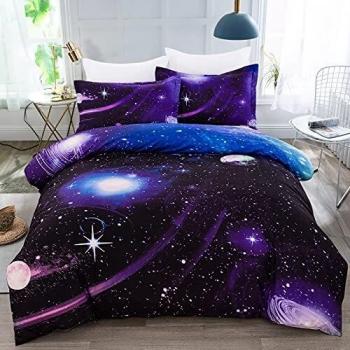 Cosmic Nightfall Duvet Ensemble – Soft Microfiber, Reversible, King