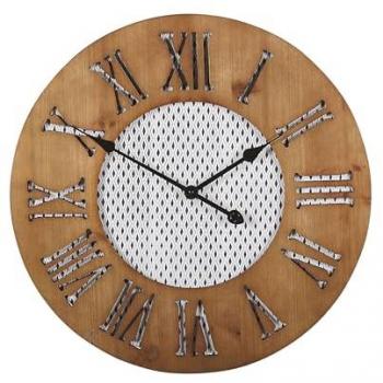 Horloge en MDF Effet Bois Foncé Design Beliani
