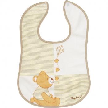 Babero con diseño de oso de Playshoes, cierre de velcro, 24 x 28 cm, color beige