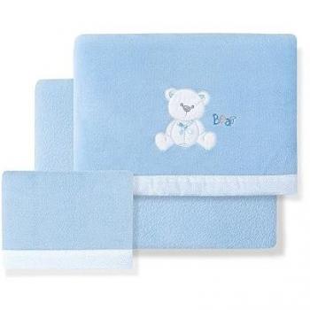 Sábanas de Coralina para Minicuna con Oso y Lazo