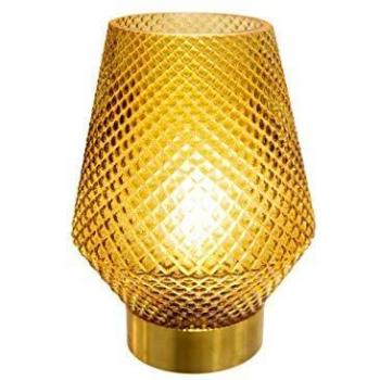 Lampe LED design en verre or H 17 cm